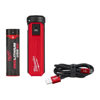 Bærbar REDLITHIUM™ USB strømkilde og ladersæt